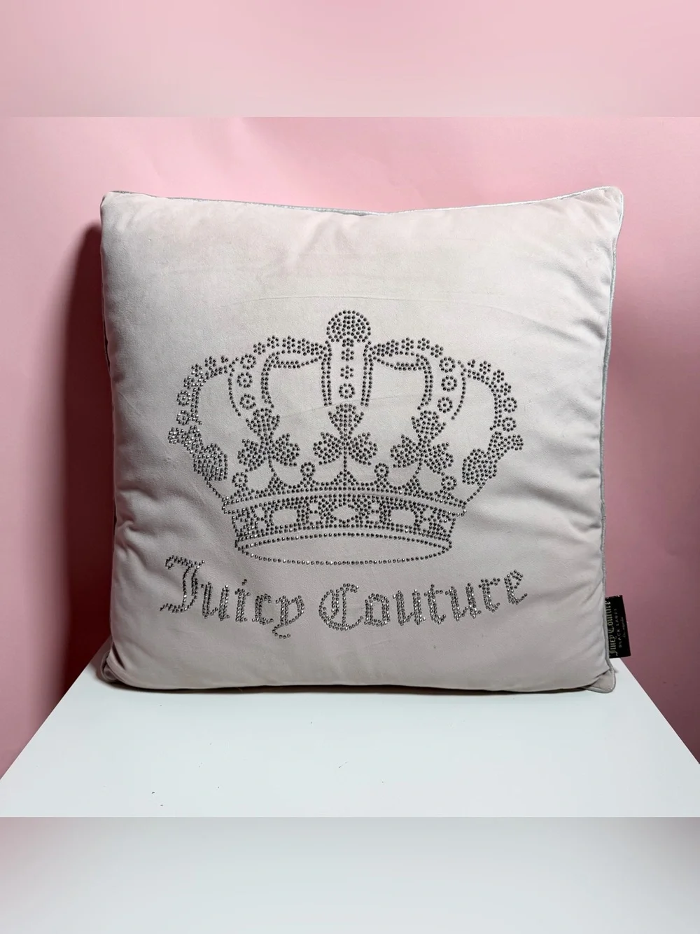 Y2K mcbling rhinestone crown juicy couture pillow